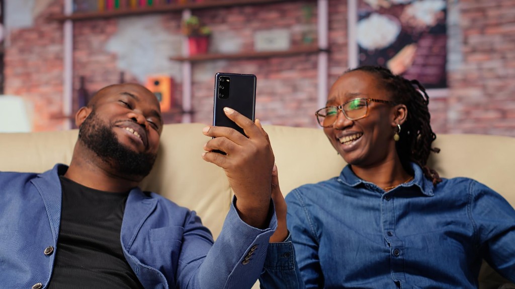 Couple looking at phone together
