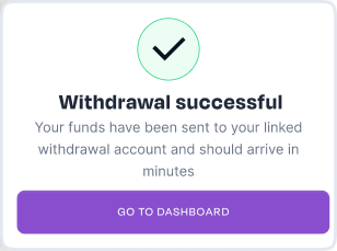 Withdrawal successful